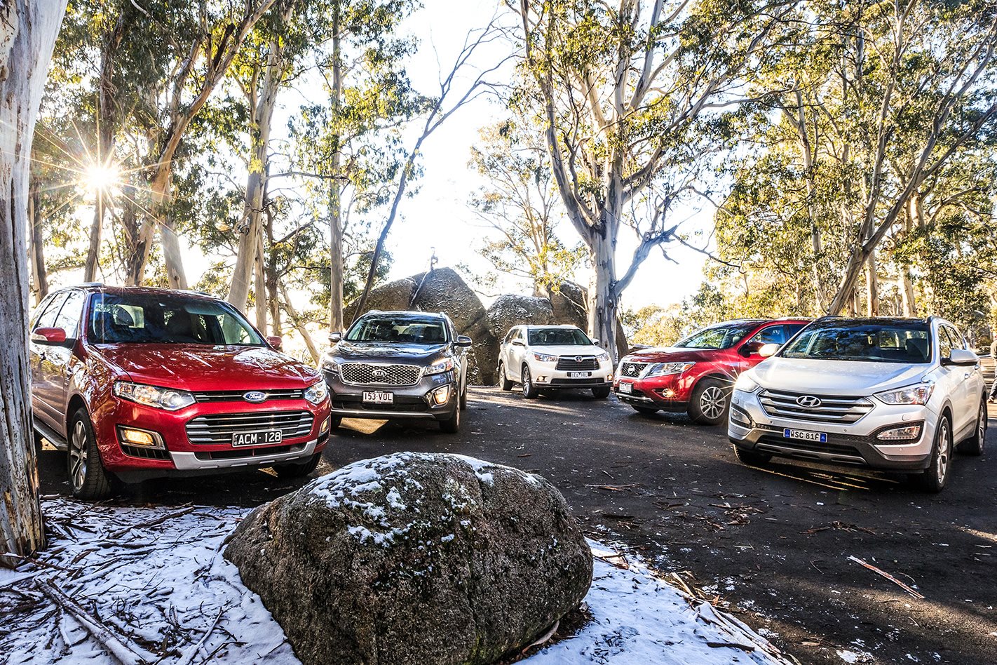 Ford Territory v Hyundai Santa Fe v Kia Sorento v Nissan Pathfinder v Toyota Kluger comparison review